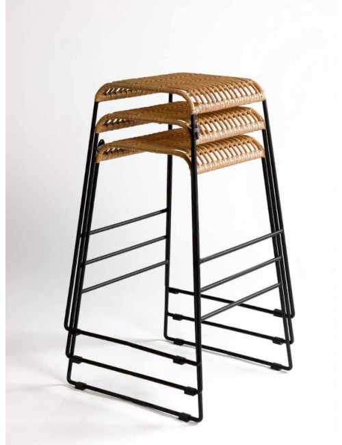 Taburete Rattan apilable